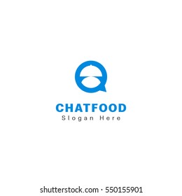 Chat Food Delivery Fast Quick Food Logo