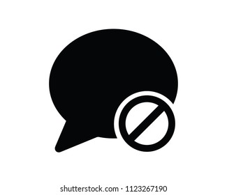 chat forbidden icon design round illustration,glyph style design, designed for web and app