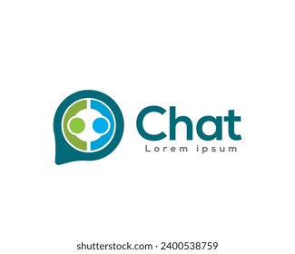 chat forum connection cooperation logo icon symbol design template illustration inspiration