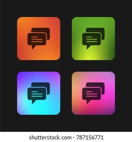 Chat four color gradient app icon design