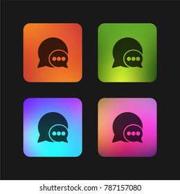 Chat four color gradient app icon design