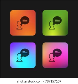 Chat four color gradient app icon design