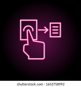 Chat free, finger, touch, conversation neon icon. Simple thin line, outline vector of touch gesture icons for ui and ux, website or mobile application