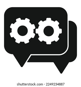Chat gear icon simple vector. Business control. Remote server