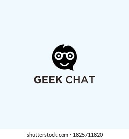 chat geek logo design vector illustration