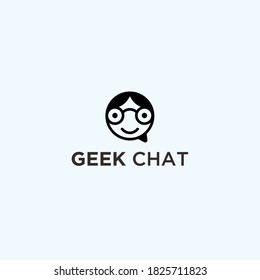 chat geek logo design vector illustration