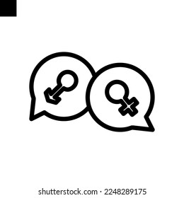 vector de línea de icono de chat
