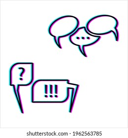 Icono de destello de conversación, Icono de burbuja de charla Icono de vectores Ilustración de arte