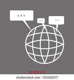 chat, globe, icon, vector illustration eps10