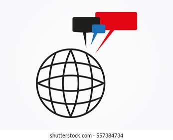 chat, globe, icon, vector illustration eps10
