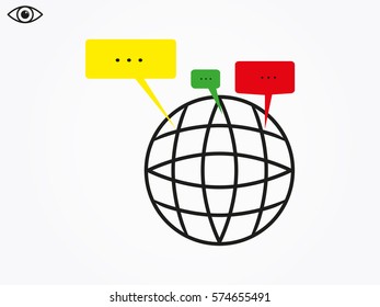 chat, globe, icon, vector illustration eps10