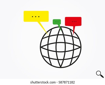 chat, globe, icon, vector illustration eps10