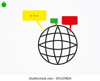 chat, globe, icon, vector illustration eps10