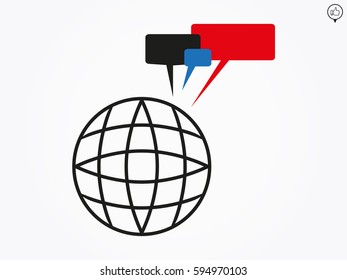 chat, globe, icon, vector illustration eps10