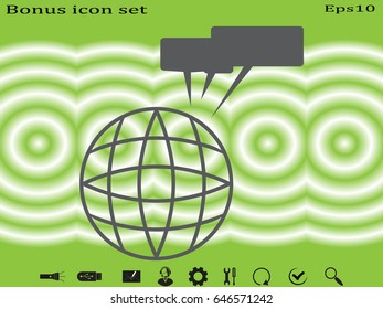 chat, globe, icon, vector illustration eps10