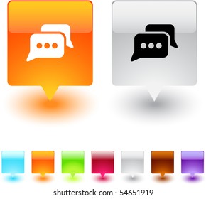 Chat glossy square web buttons.