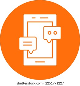 Diseño de iconos de vectores de glifos de chat