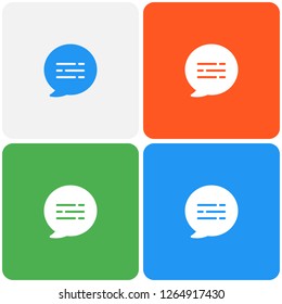 chat glyph flat icon, material design color, vector illustration