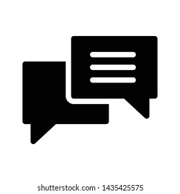 chat glyph flat vector icon