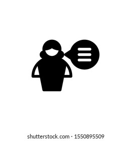 chat glyph icon black and white