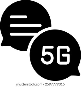 chat glyph icon illustration vector