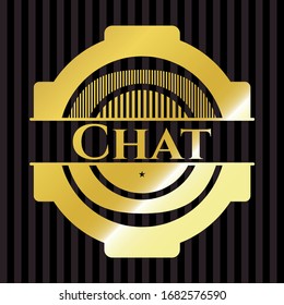Chat golden emblem. Vector Illustration. Detailed.