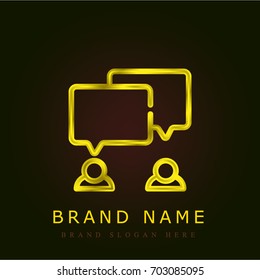 Chat golden metallic logo