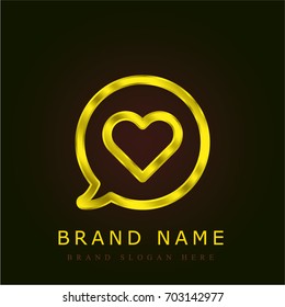 Chat golden metallic logo