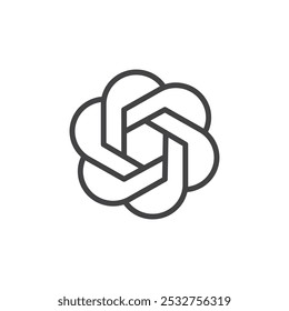 Chatgpt-pictogram Dunne omtrek kunstsymbool