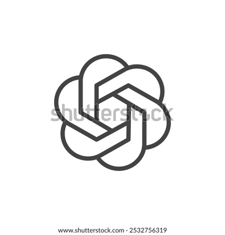 Chat gpt icon Thin outline art symbol