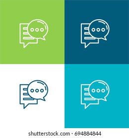 Chat green and blue material color minimal icon or logo design