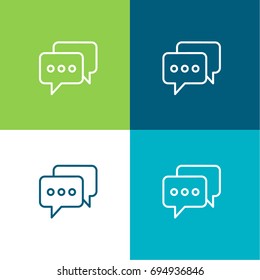 Chat green and blue material color minimal icon or logo design