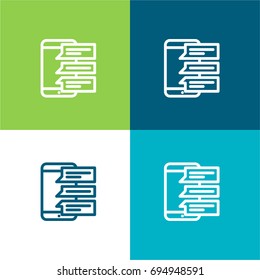 Chat green and blue material color minimal icon or logo design