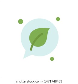 Chat, Green, Leaf, Save  Flat Color Icon. Vector icon banner Template
