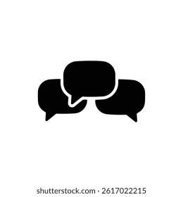 Chat Group Icon with Three Overlapping Bubbles
