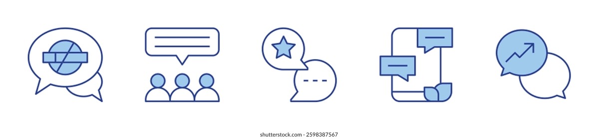chat, group. Chat Icon vector illustration. Line Duotone style. Editable stroke.