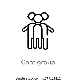 chat group vector line icon. Simple element illustration. chat group outline icon from people concept. Can be used for web and mobile