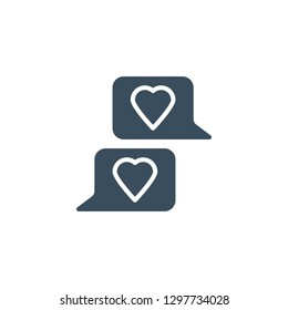 Chat with heart solid stylie icon. Valentine's Day and Love Day for websites of web design and mobile applications.