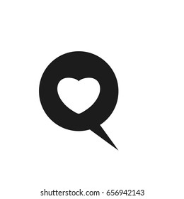 chat with heart vector icon, can be used for web and mobile design