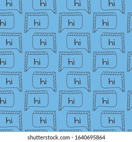 chat hi hand drawn pattern template vector