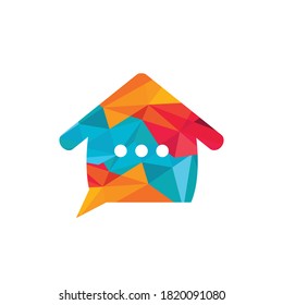 Chat Home Vektorlogo Design. Speak Home Logo Design Vorlage.