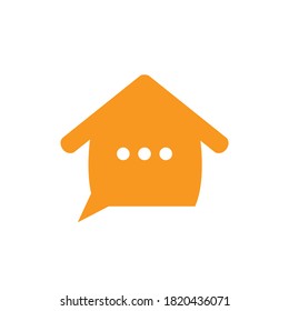Chat home vector logo design. Speak home logo design template.