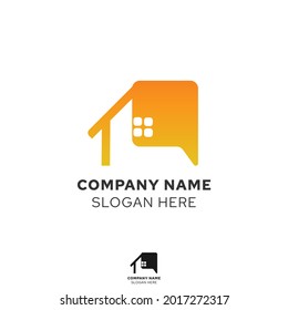 chat house design logo vector
