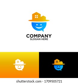 chat house logo design template