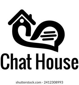 chat house logo design vector