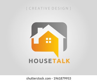 Chat House Logo icon design template element.
