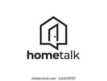 chat house property logo vector icon illustration