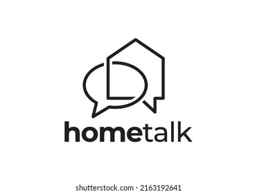 chat house property logo vector icon illustration