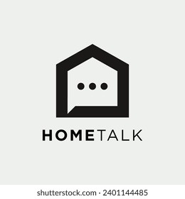 chat house property logo vector icon illustration
