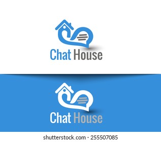 Chat House vector logo and symbol Design